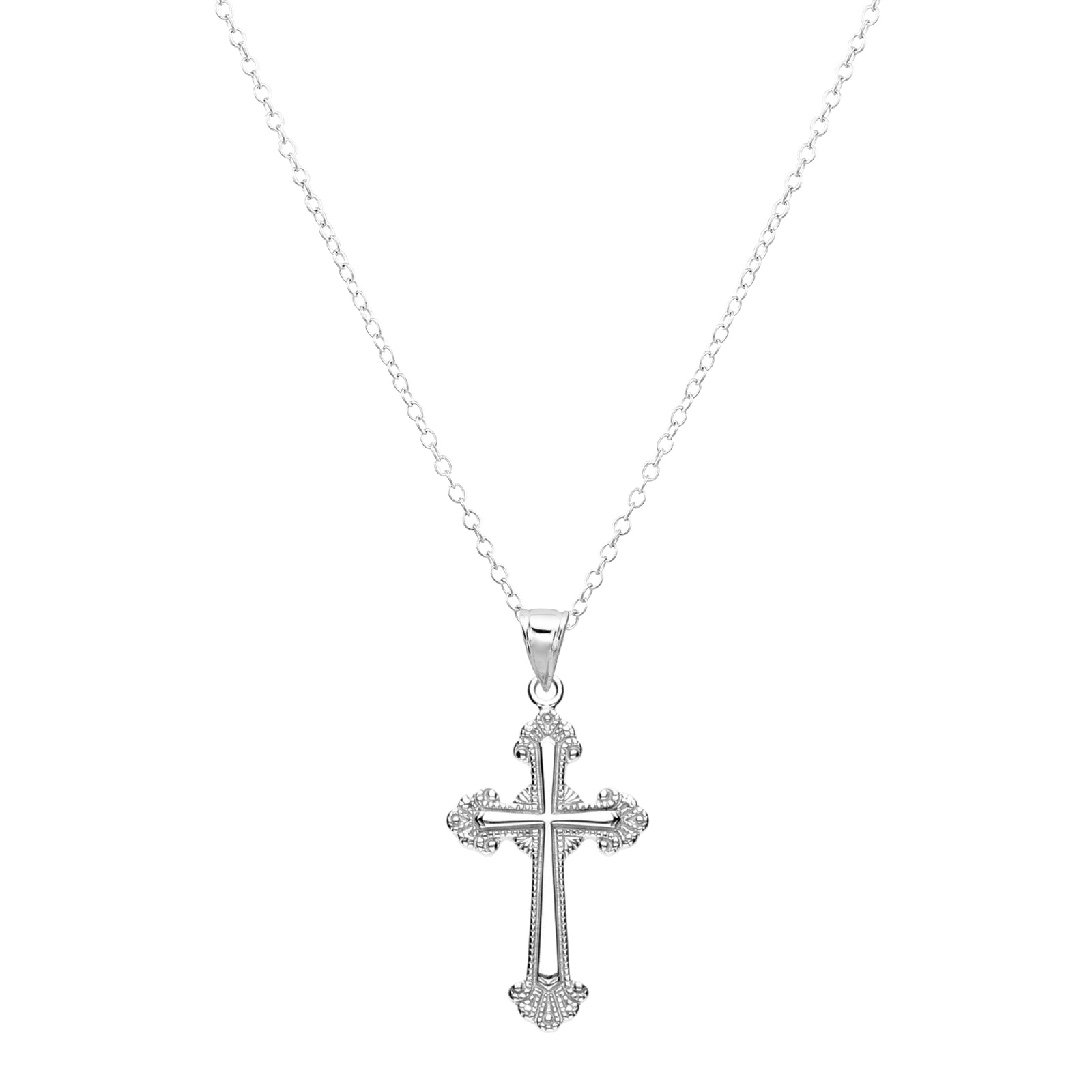 925 STERLING SILVER ANTIQUE PATTERN CROSS PENDANT