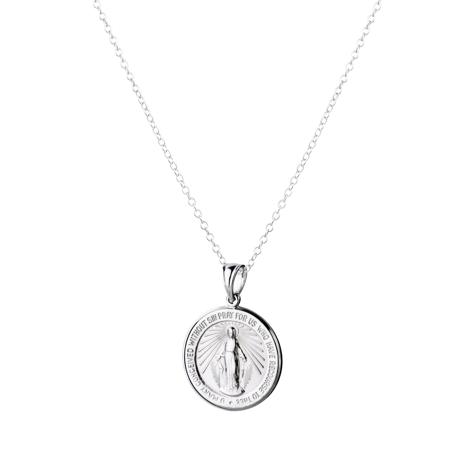 925 STERLING SILVER 20.0 MM SAINT MARY PENDANT