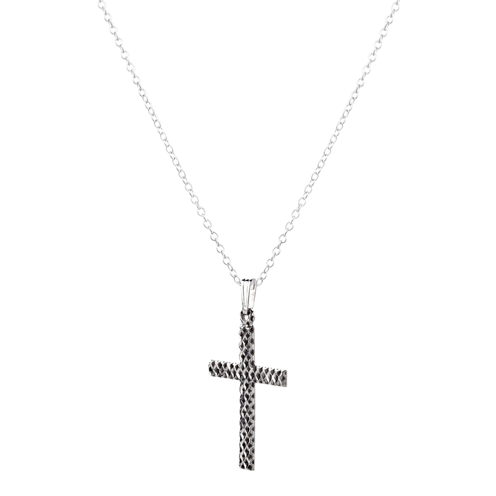 925 STERLING SILVER MESH CROSS PENDANT 25.0 MM
