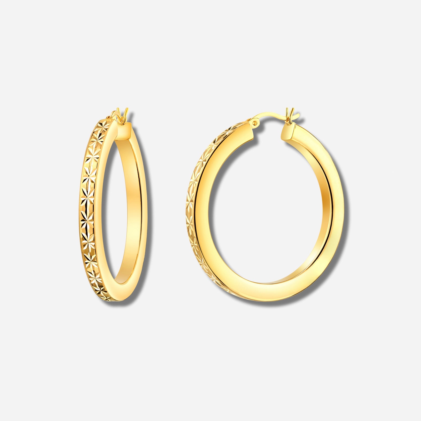 925 STERLING SILVER SQ TUBING HOOP EARRINGS