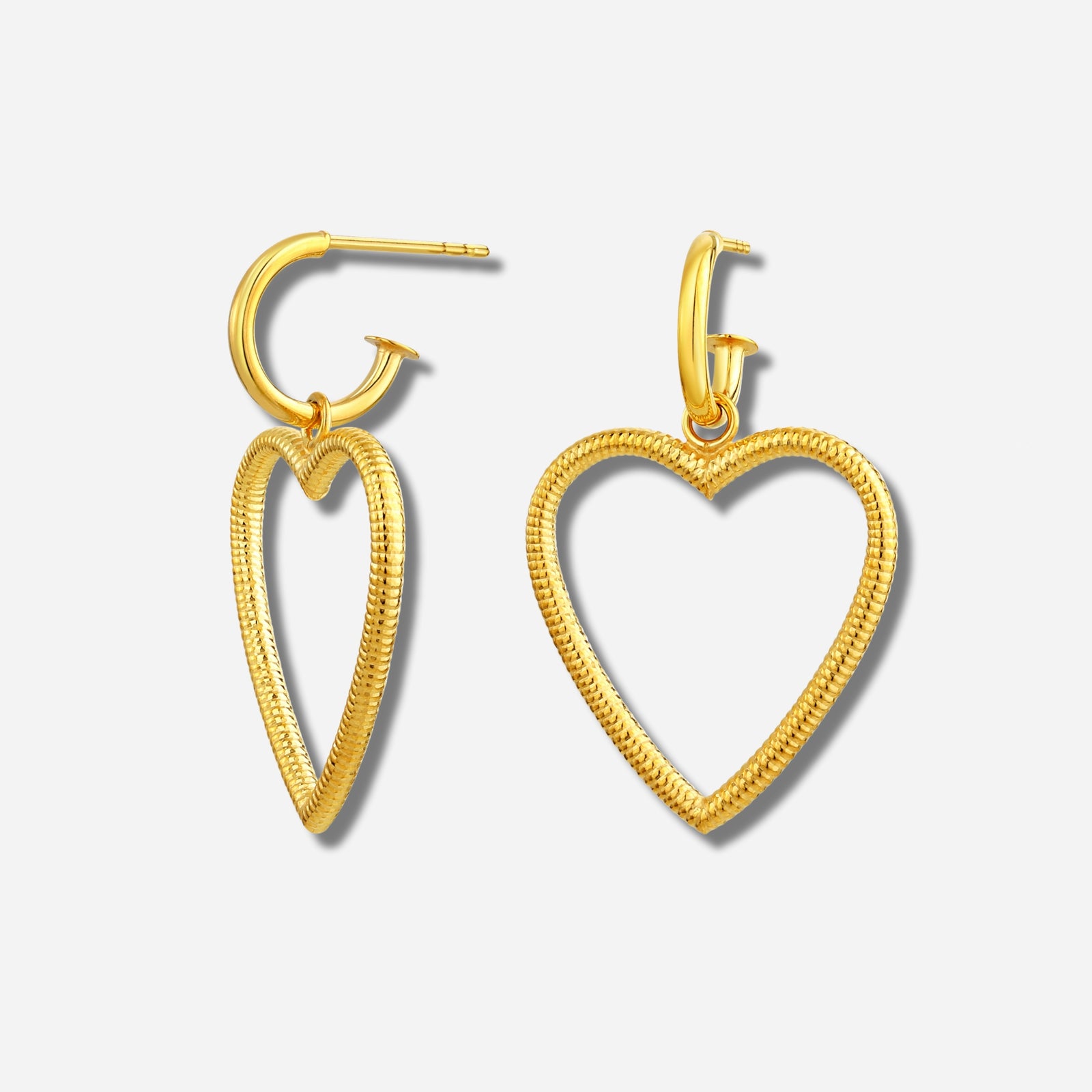 925 STERLING SILVER OPEN HEART DANGLED EARRINGS