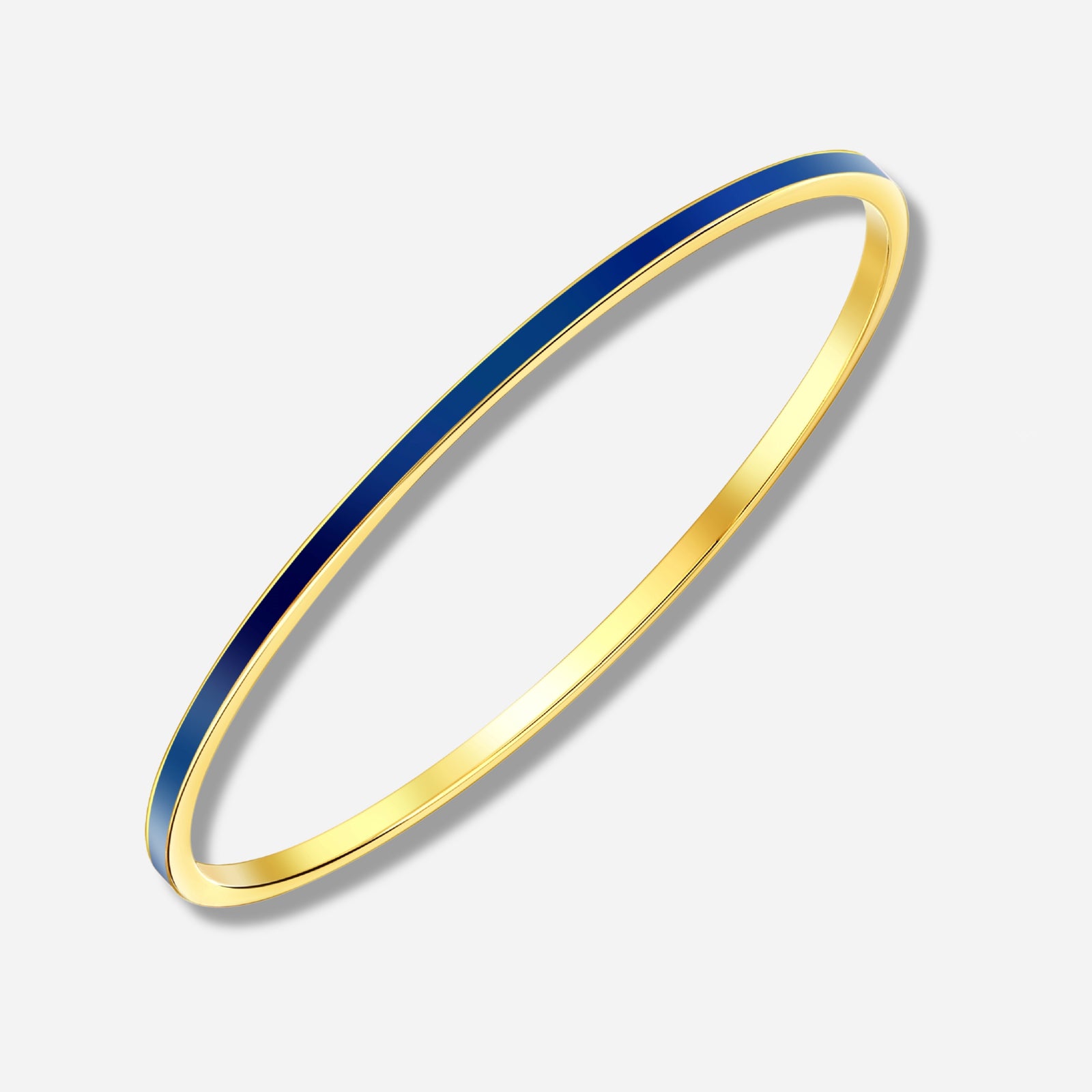 925 STERLING SILVER CLASSIC ENAMEL SLIP ON BANGLE