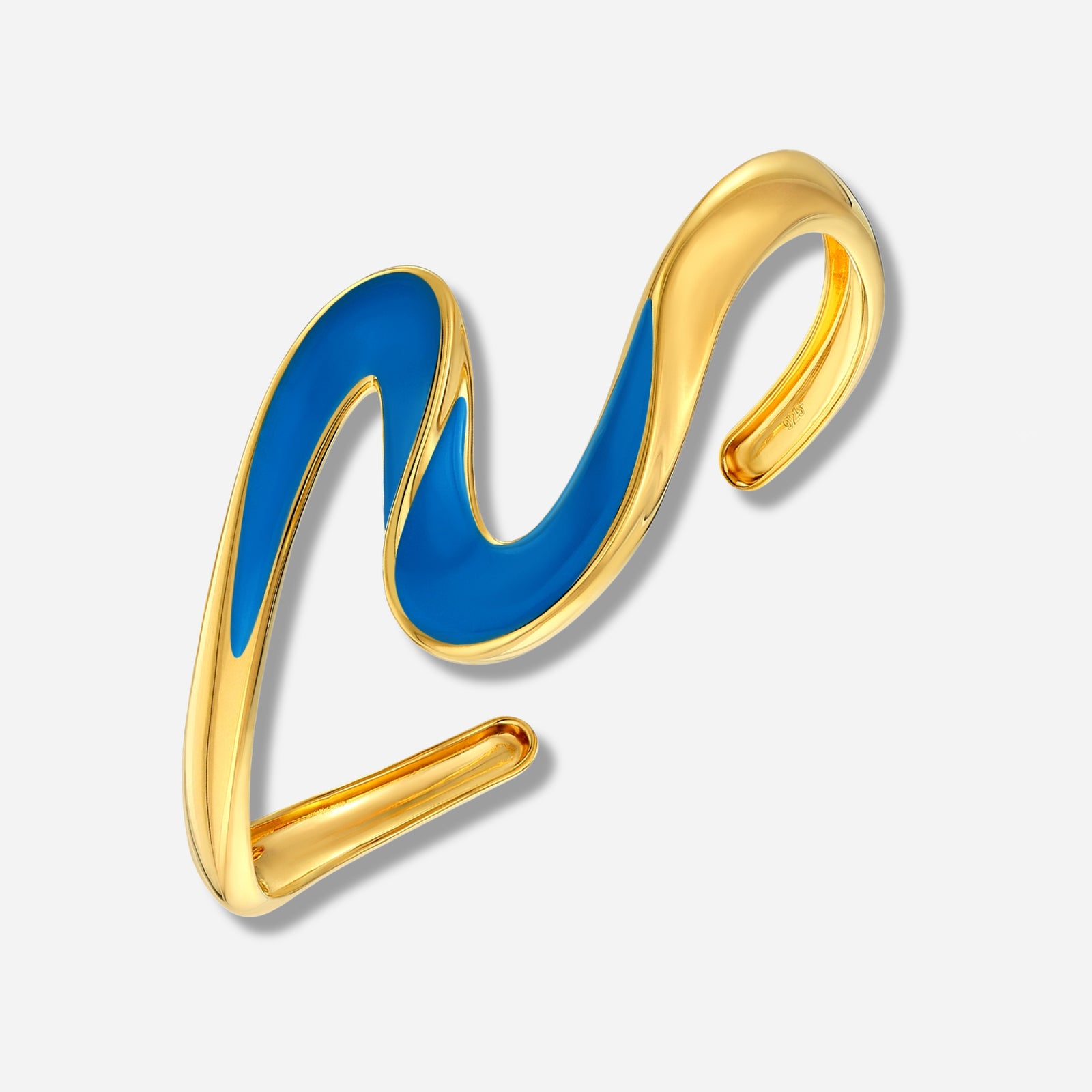 925 STERLING SILVER CLASSIC ENAMEL CUFF BANGLE