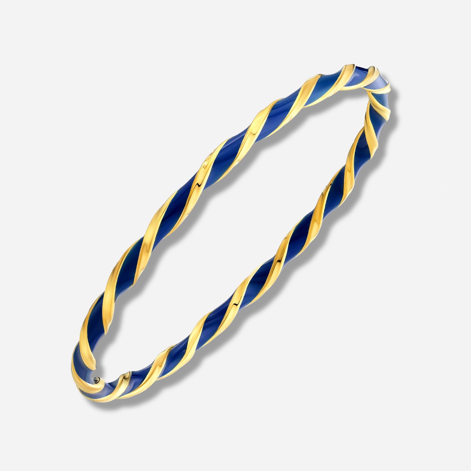 925 STERLING SILVER CLASSIC ENAMEL SLIP ON BANGLE