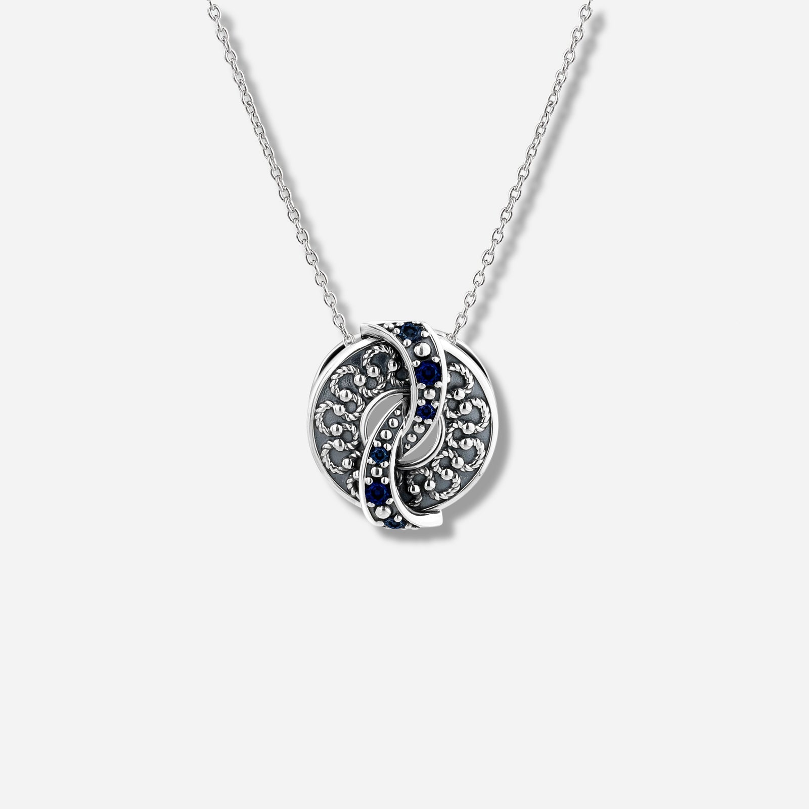 925 STERLING SILVER FANCY PENDANT NECKLACE