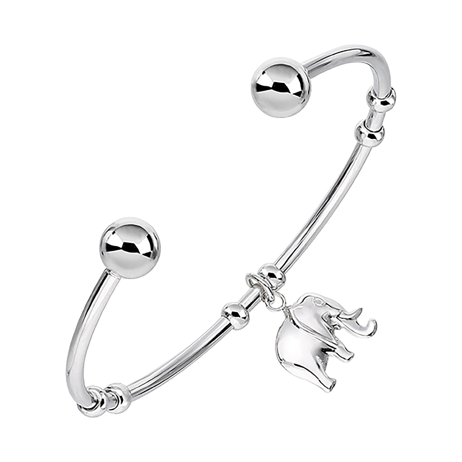 925 STERLING SILVER BALL CUFF BANGLE