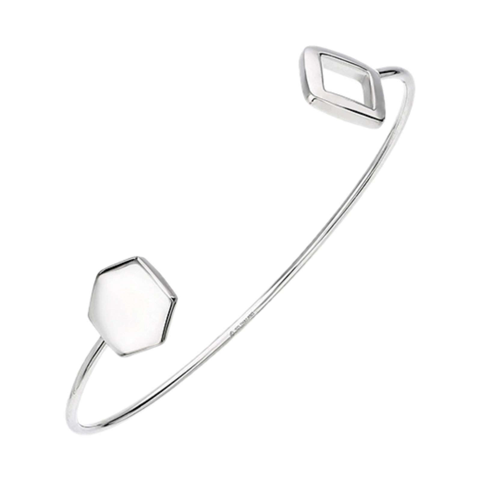 925 STERLING SILVER OCTAGON CUFF BANGLE