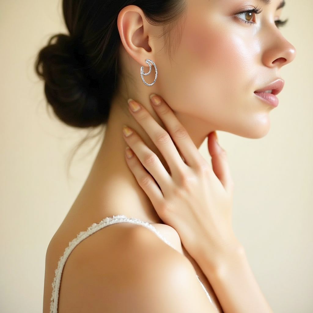 925 STERLING SILVER TWISTED FREE FORM EARRINGS WITH POST