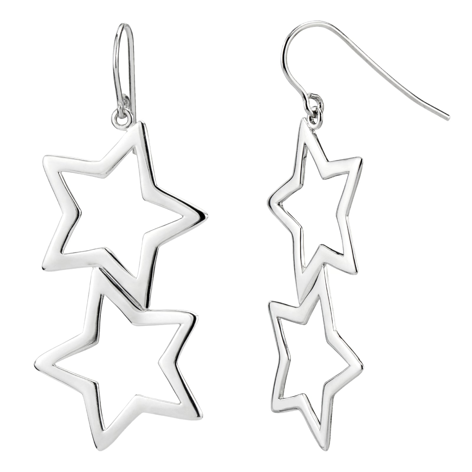 925 STERLING SILVER DANGLED STAR EARRINGS