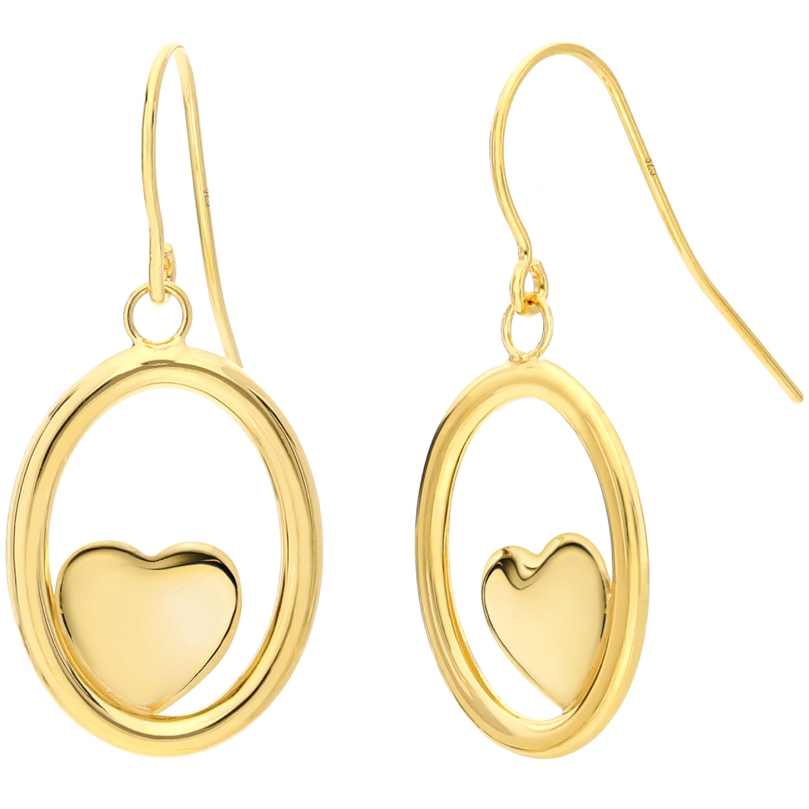 925 STERLING SILVER LIGHT WEIGHT HEART DANGLE EARRINGS