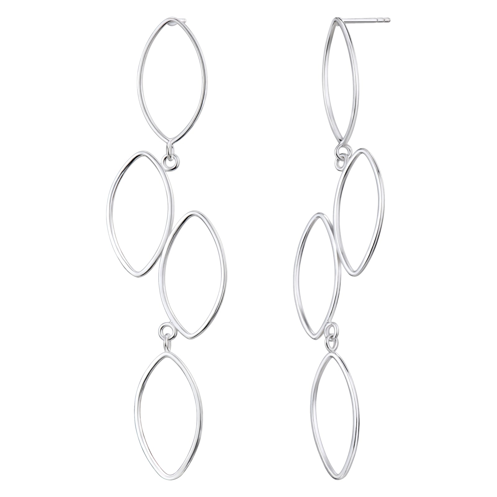925 STERLING SILVER GEOMETRIC CHANDELIER EARRINGS
