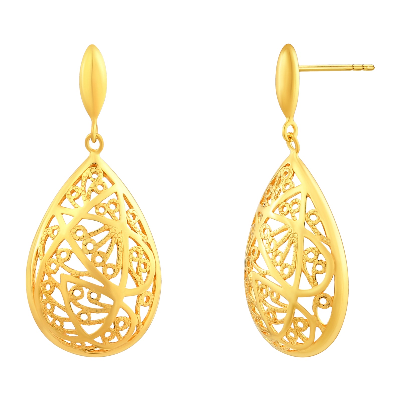 925 STERLING SILVER FILIGREE DANGLED EARRINGS