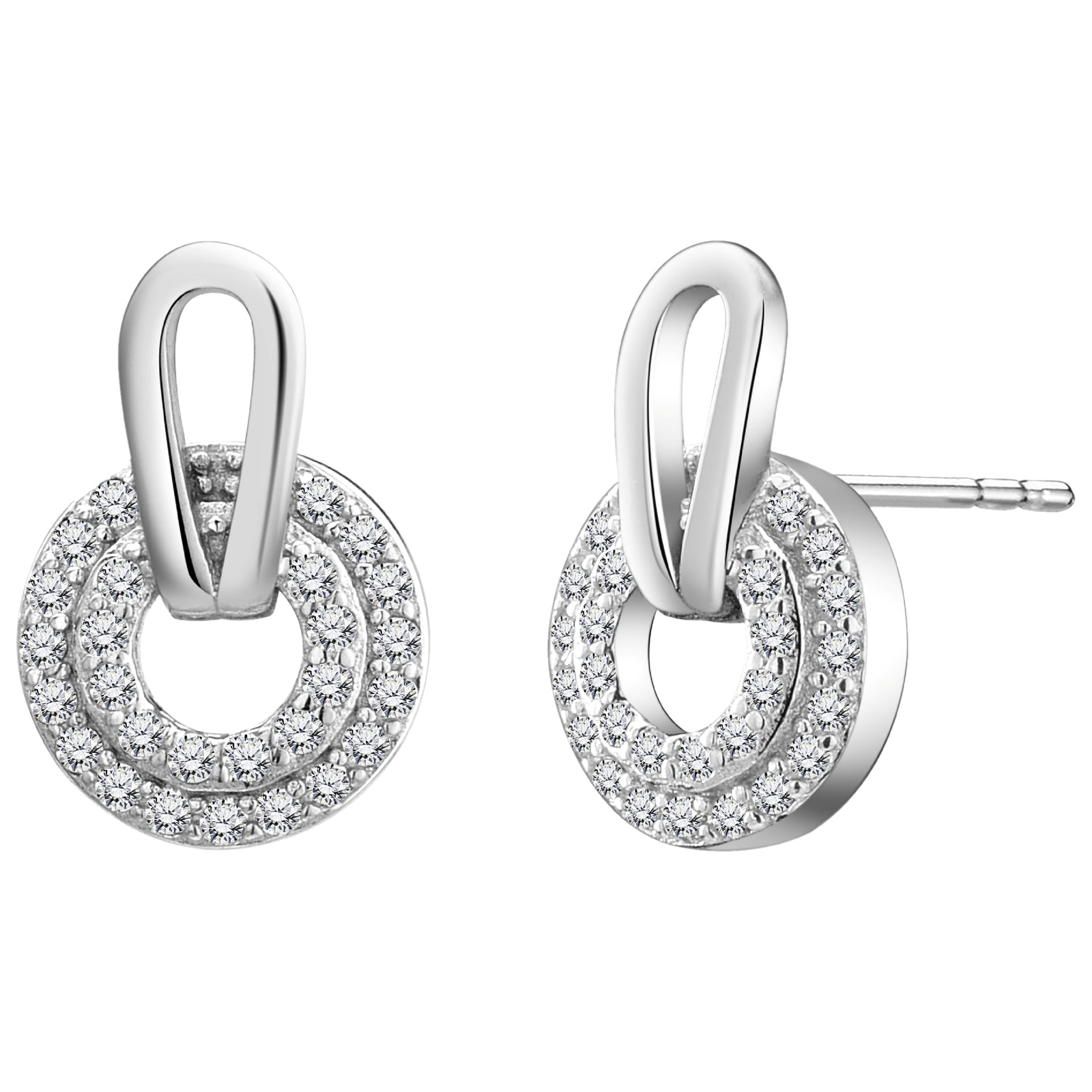 925 STERLING SILVER PAVE RING PENDANT EARRINGS