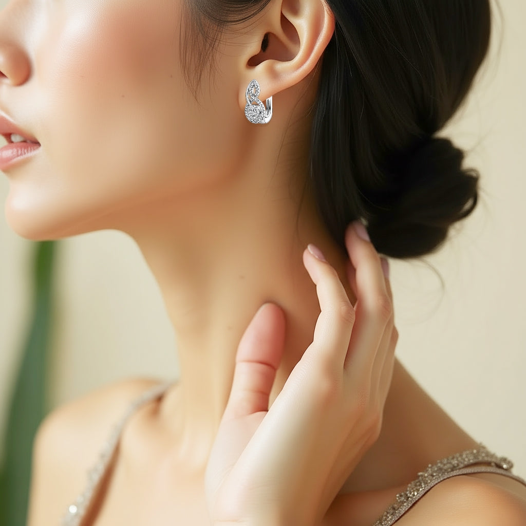 925 STERLING SILVER PAVE SQUASH EARRINGS