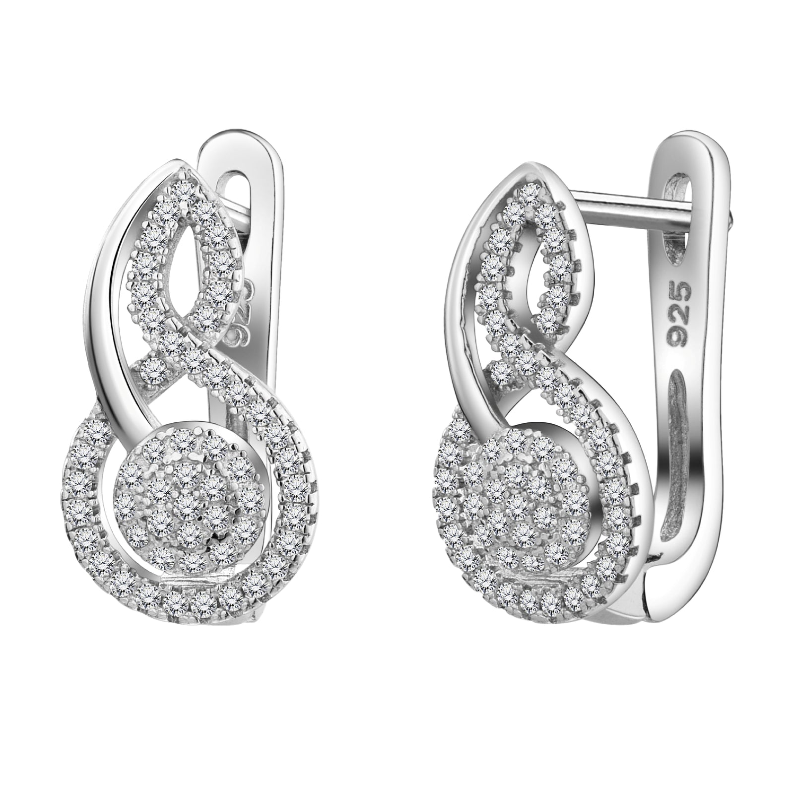 925 STERLING SILVER PAVE SQUASH EARRINGS
