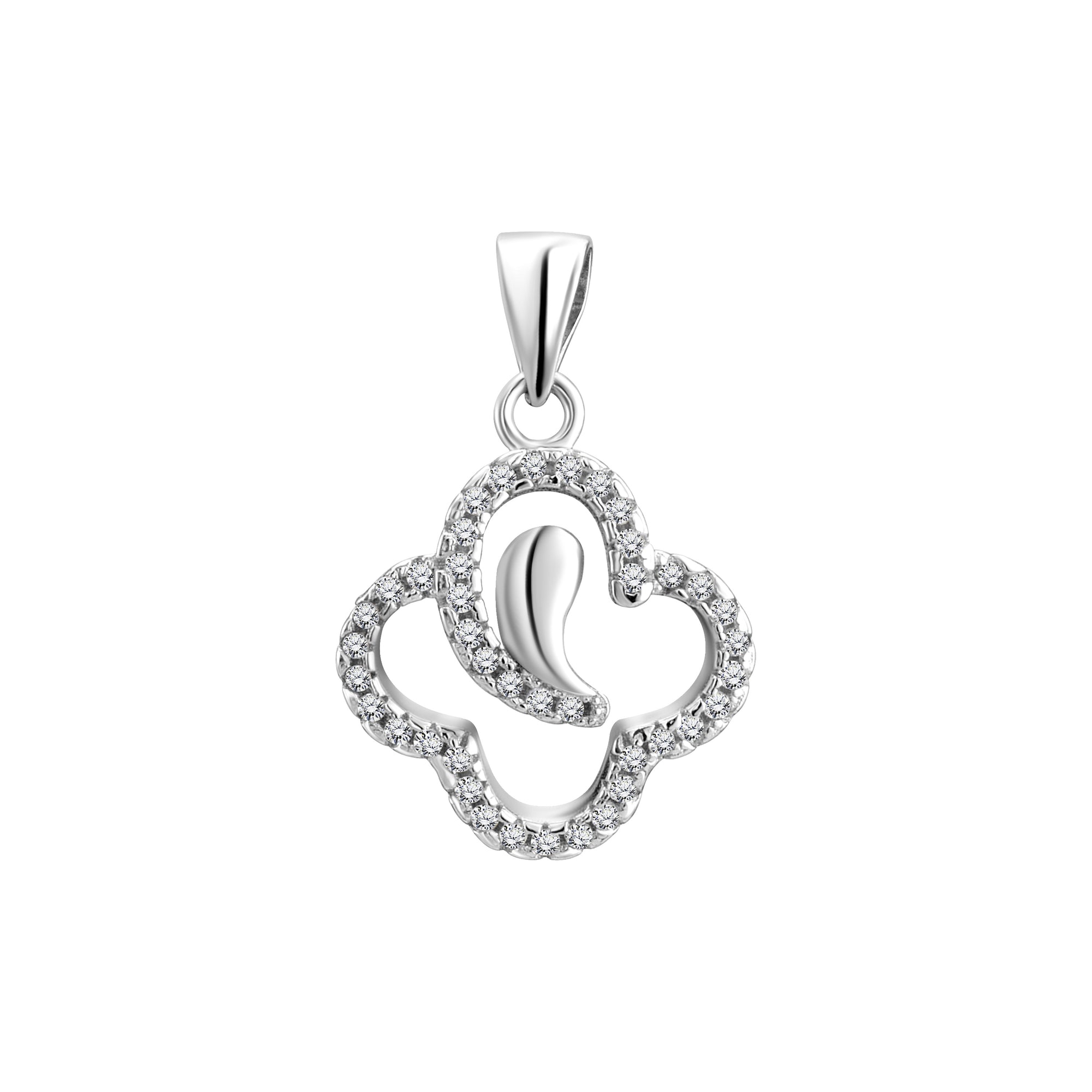 925 STERLING SILVER PAVE FLOWER PENDANT