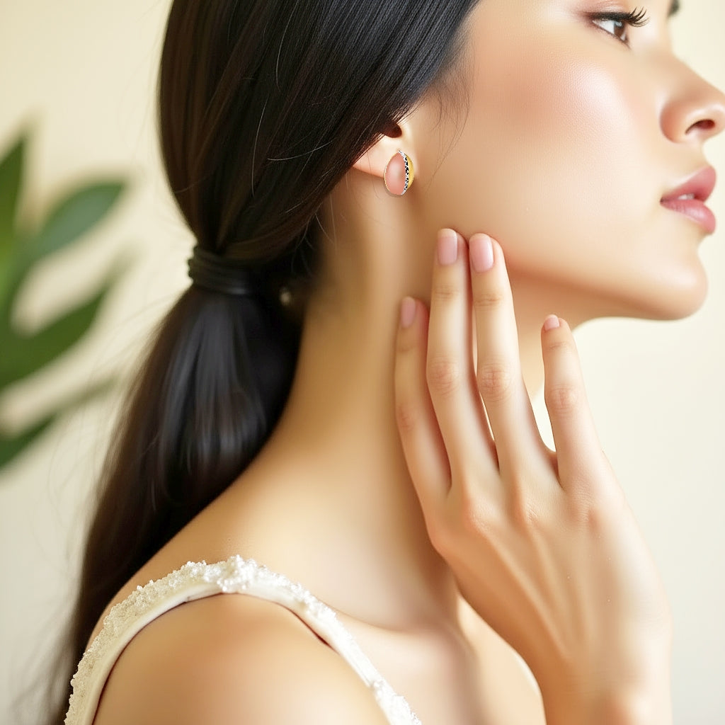 925 STERLING SILVER SEMI-ENAMELED EARRINGS