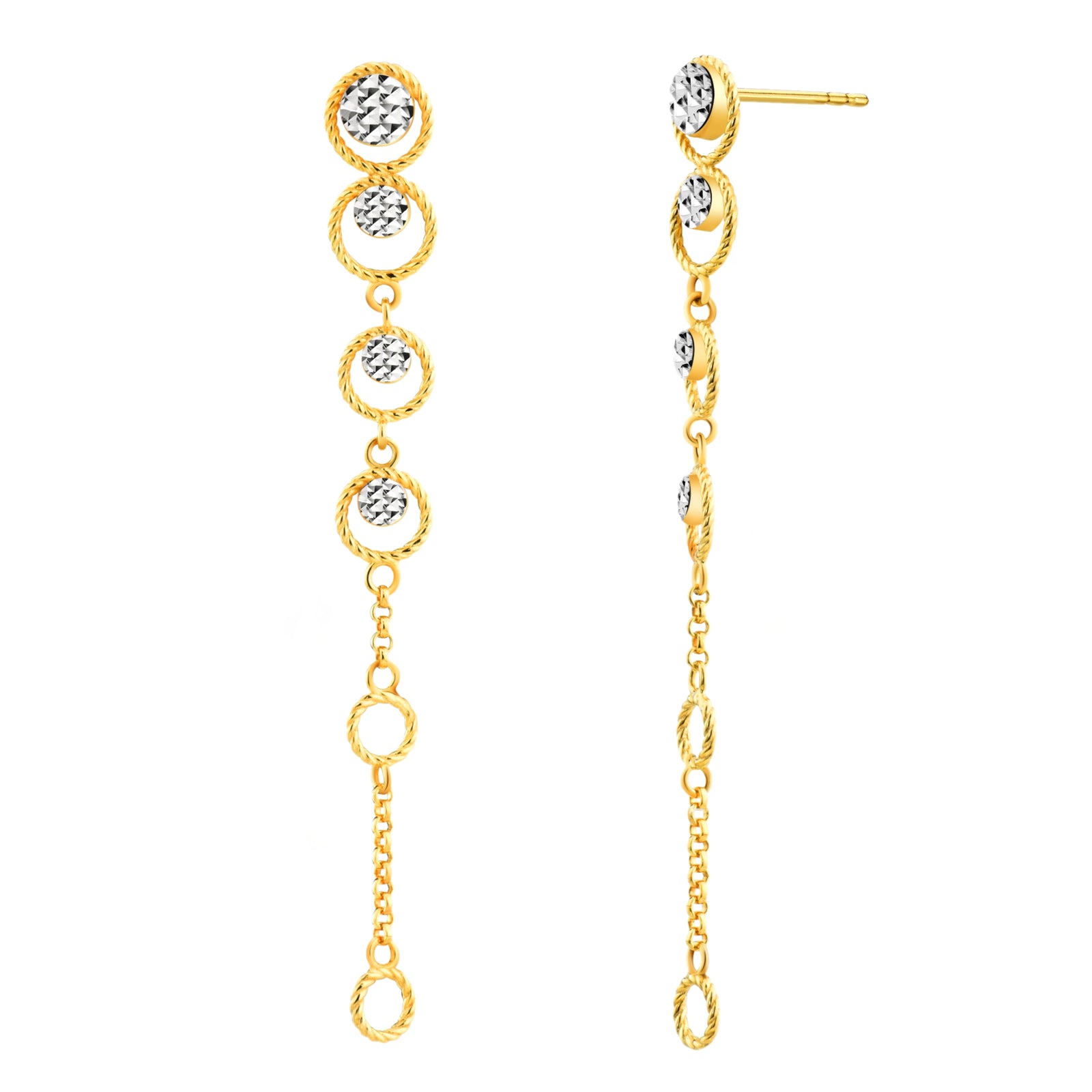 925 STERLING SILVER LINEAR DANGLE DROP EARRINGS