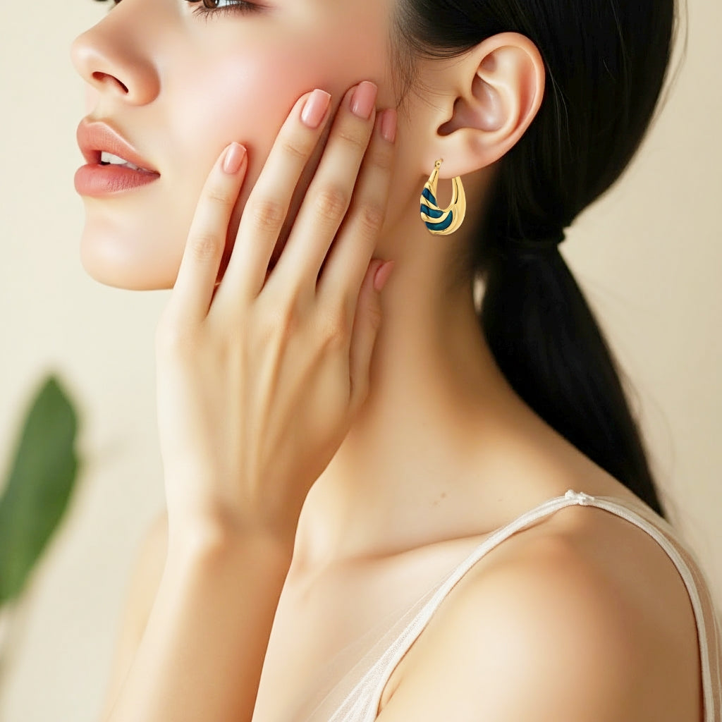 925 STERLING SILVER EARRINGS WITH ENAMEL