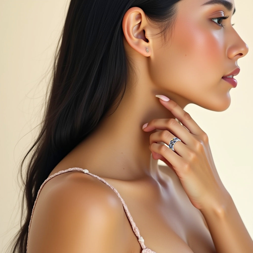 925 STERLING SILVER CELESTRIAL BAND RING