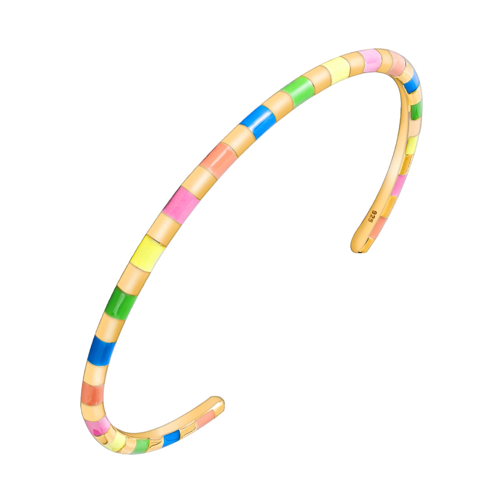 925 STERLING SILVER CLASSIC ENAMEL CUFF BANGLE