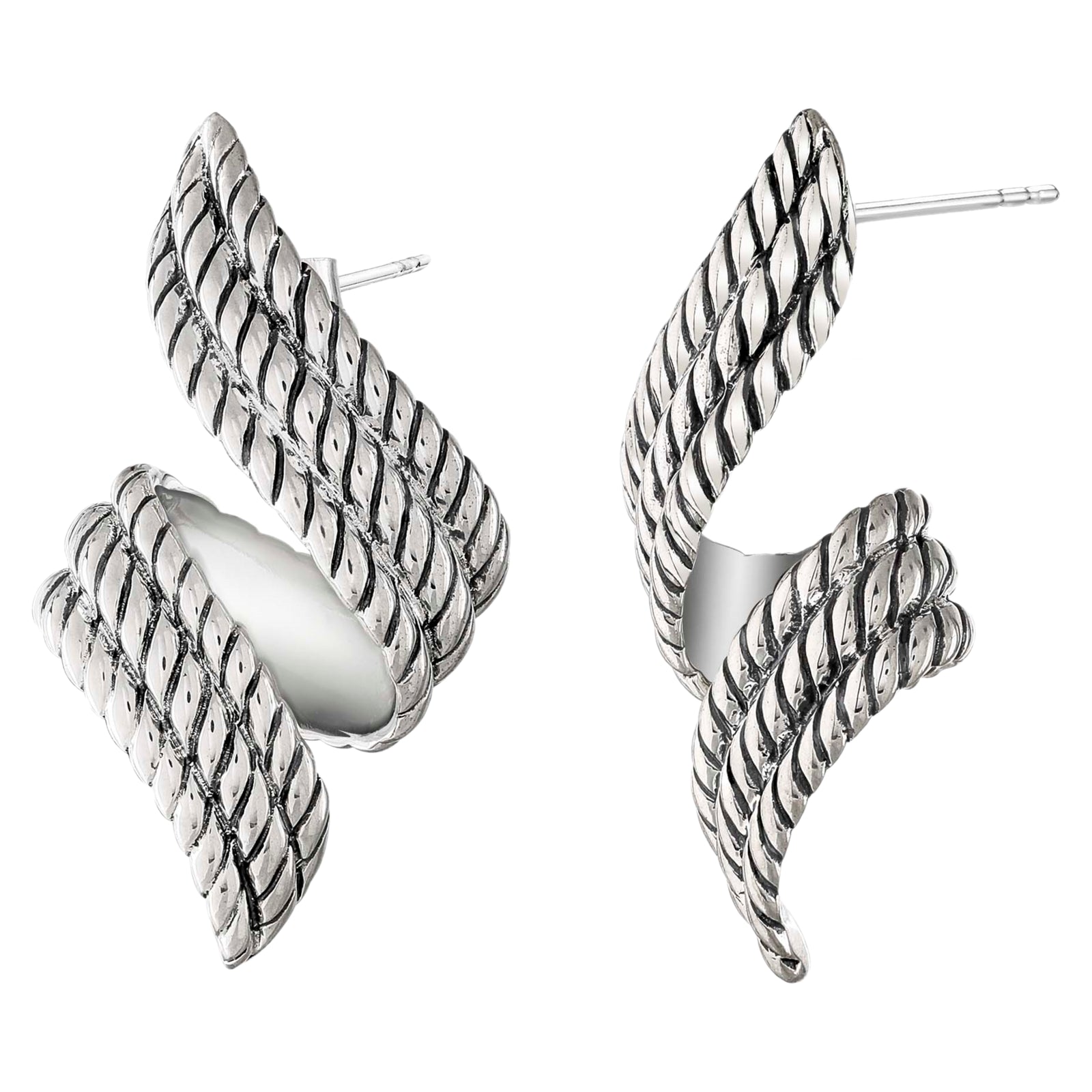 925 STERLING SILVER RIBBON EARRINGS