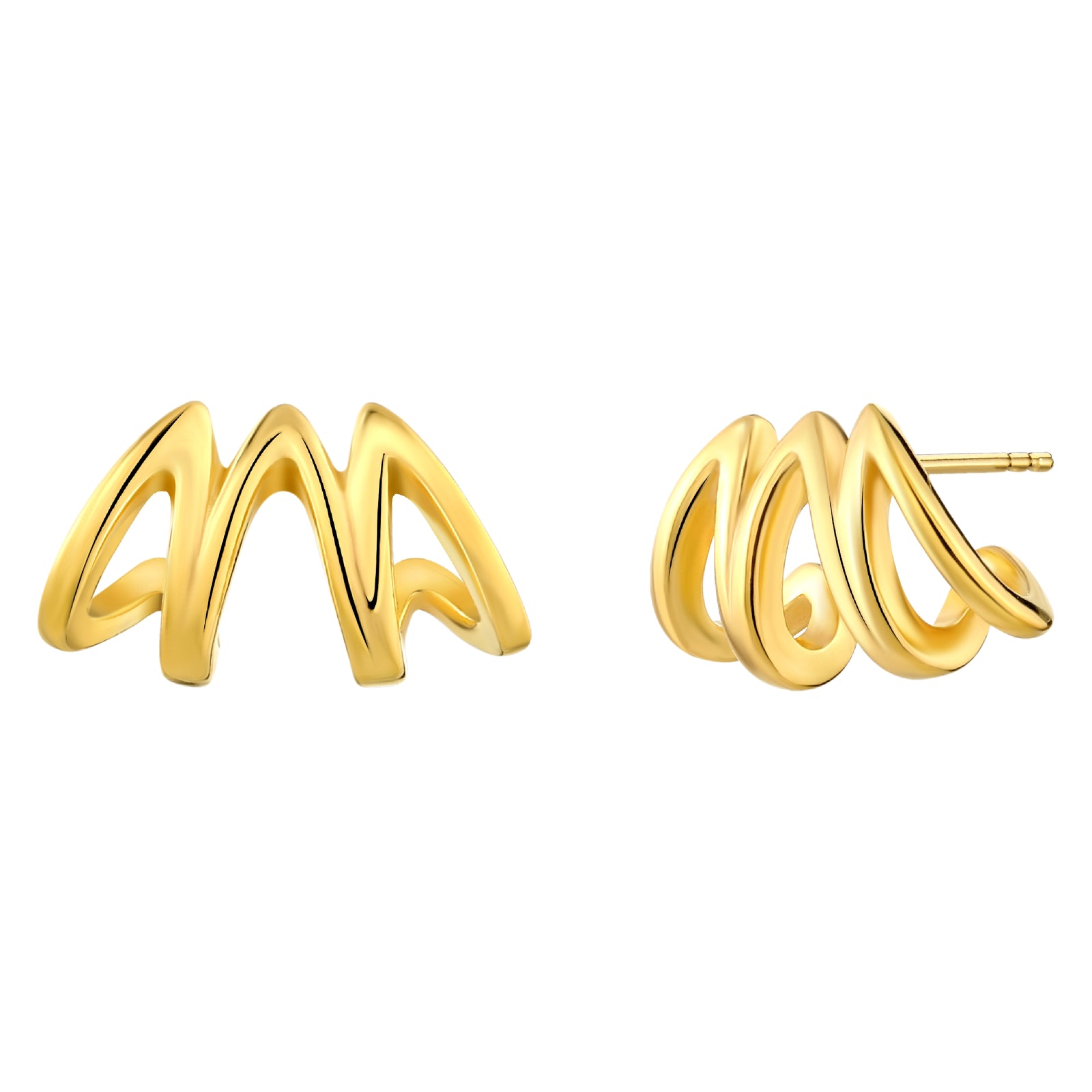 925 STERLING SILVER WITH 14K GOLD PLATED LITTLE CLAW SHAPE EARRINGS