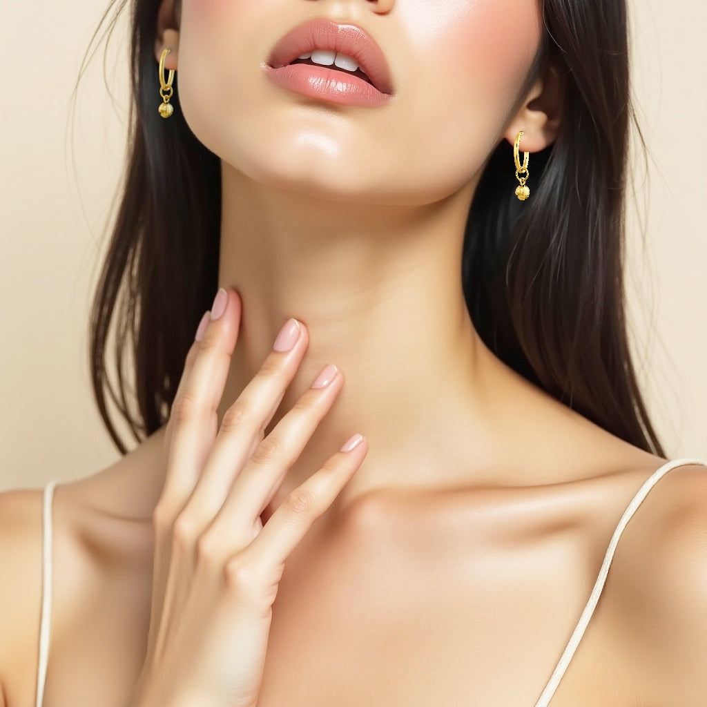 925 STERLING SILVER LIGHT WEIGHT DANGLED C HOOP EARRINGS