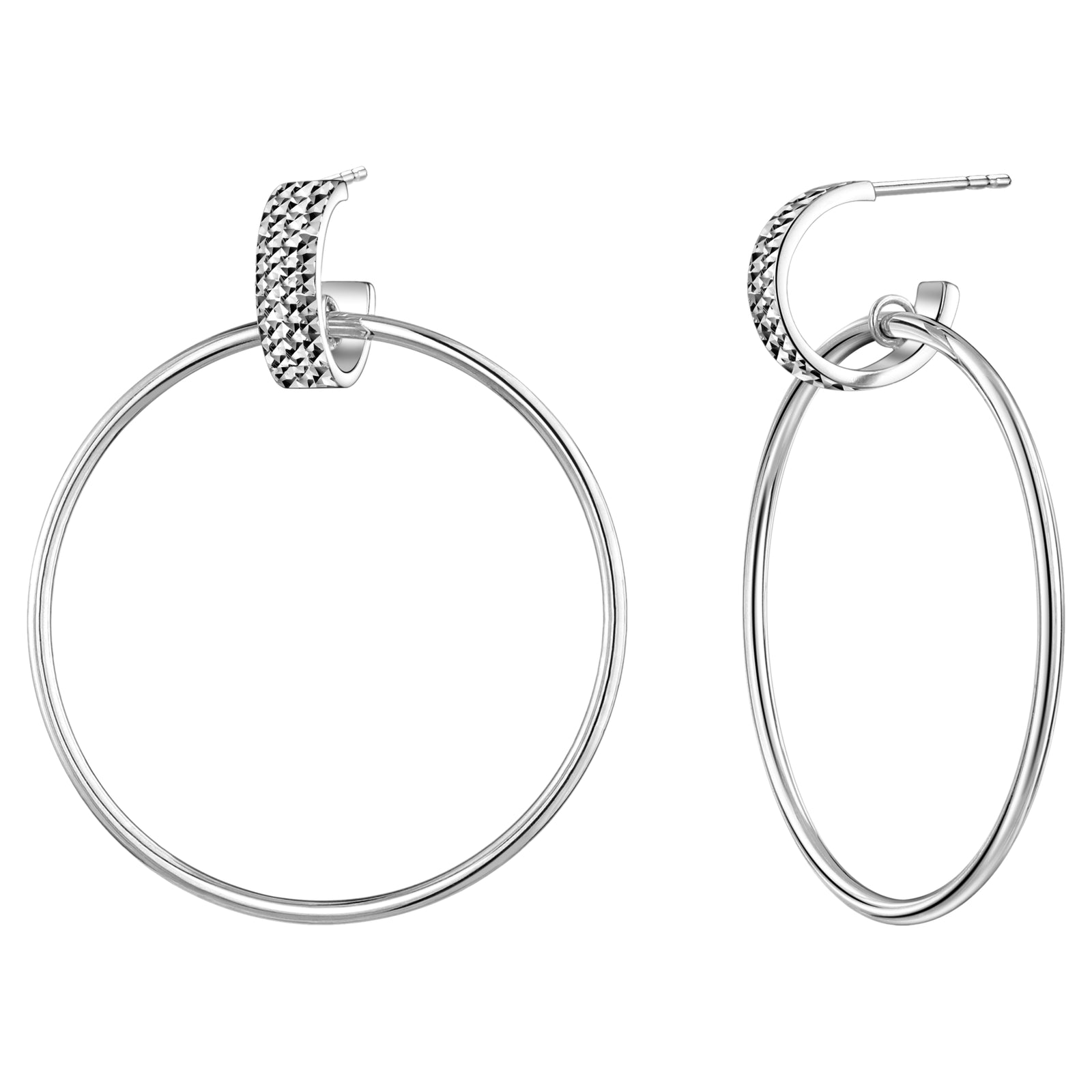 925 STERLING SILVER DANGLE HOOP EARRINGS