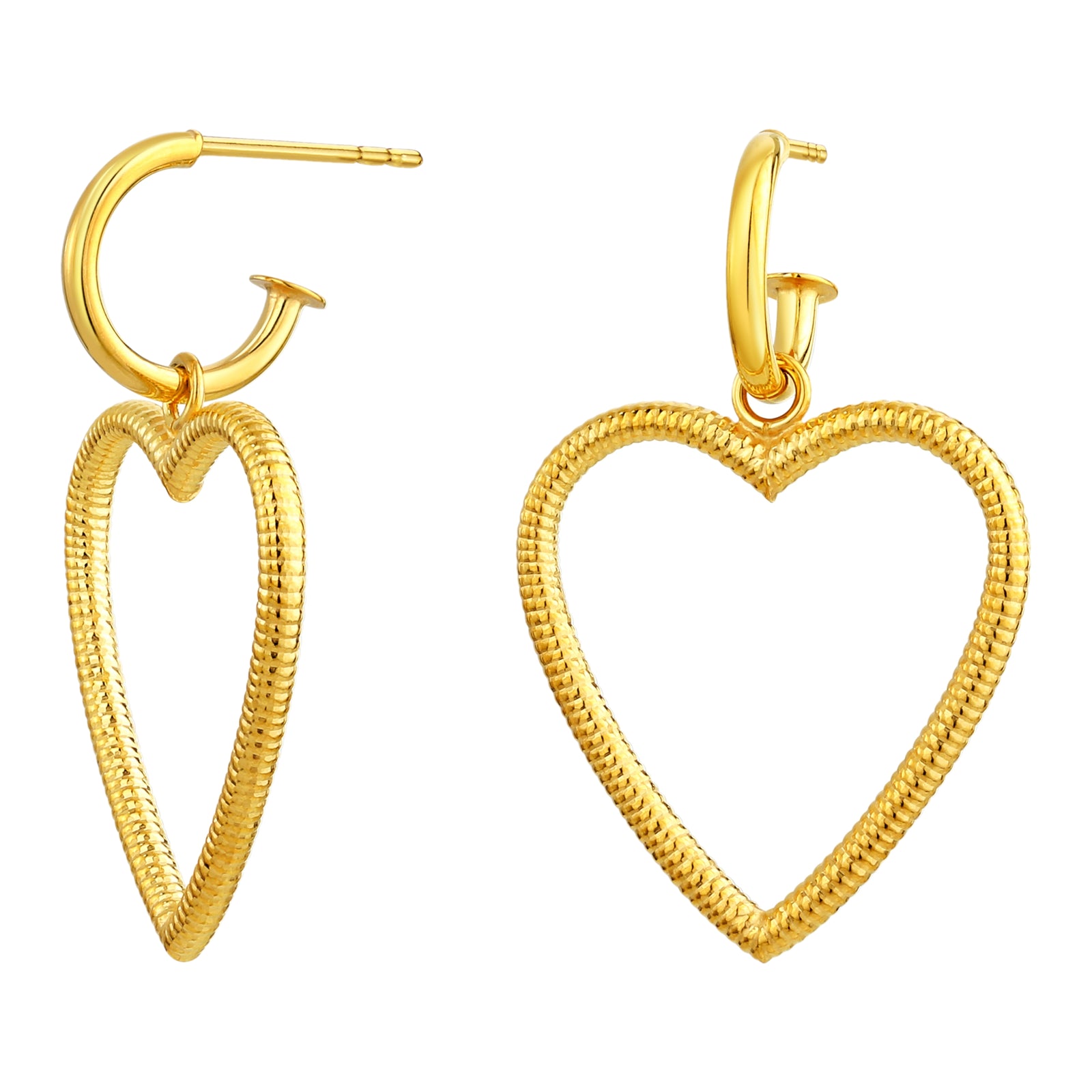 925 STERLING SILVER OPEN HEART DANGLED EARRINGS