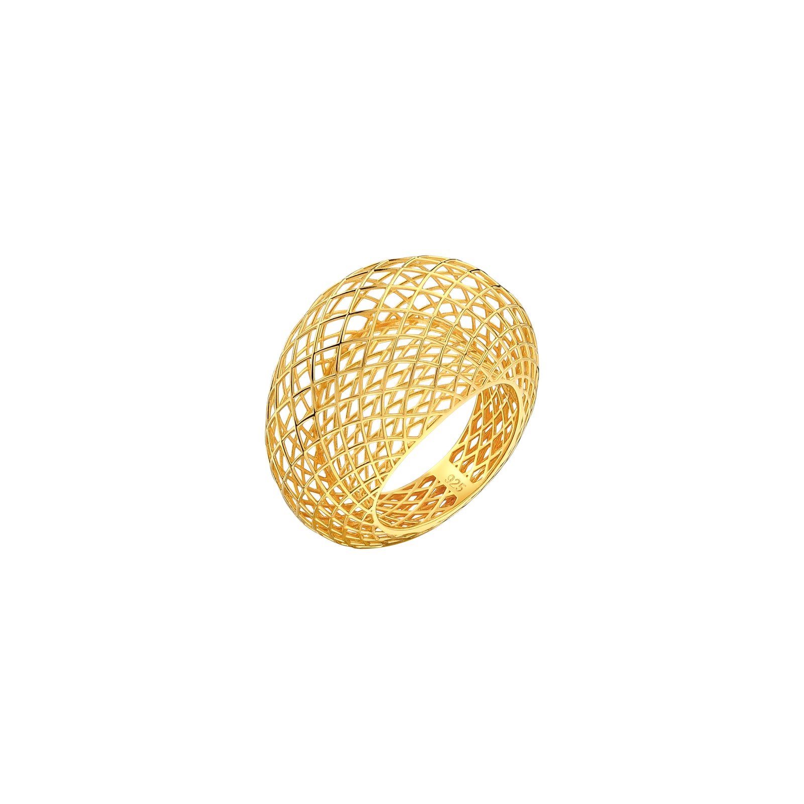 14K PLAIN YELLOW GOLD LE MESH RING