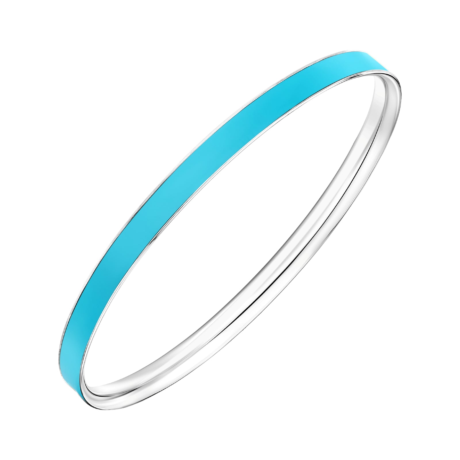 925 STERLING SILVER CLASSIC ENAMEL SLIP ON BANGLE