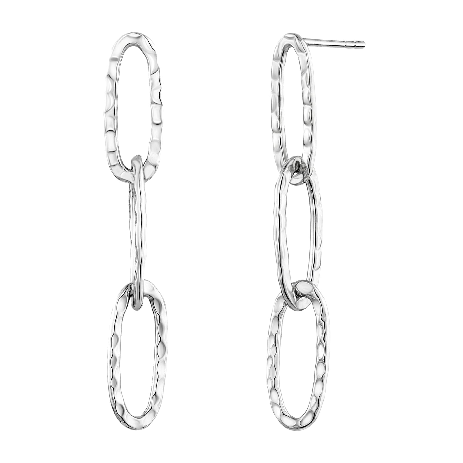 925 STERLING SILVER 3-HOOP DANGLED EARRINGS