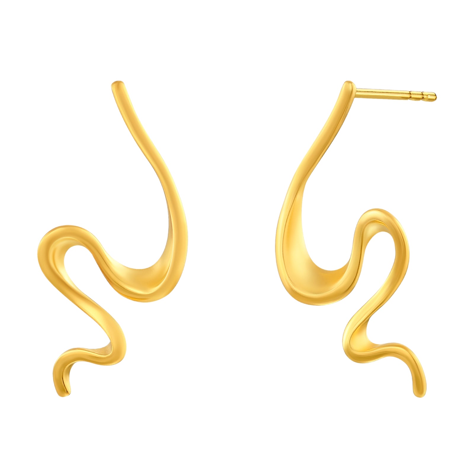 925 STERLING SILVER WITH 14K GOLD PLATED TWISTED SPIRAL EARRINGS