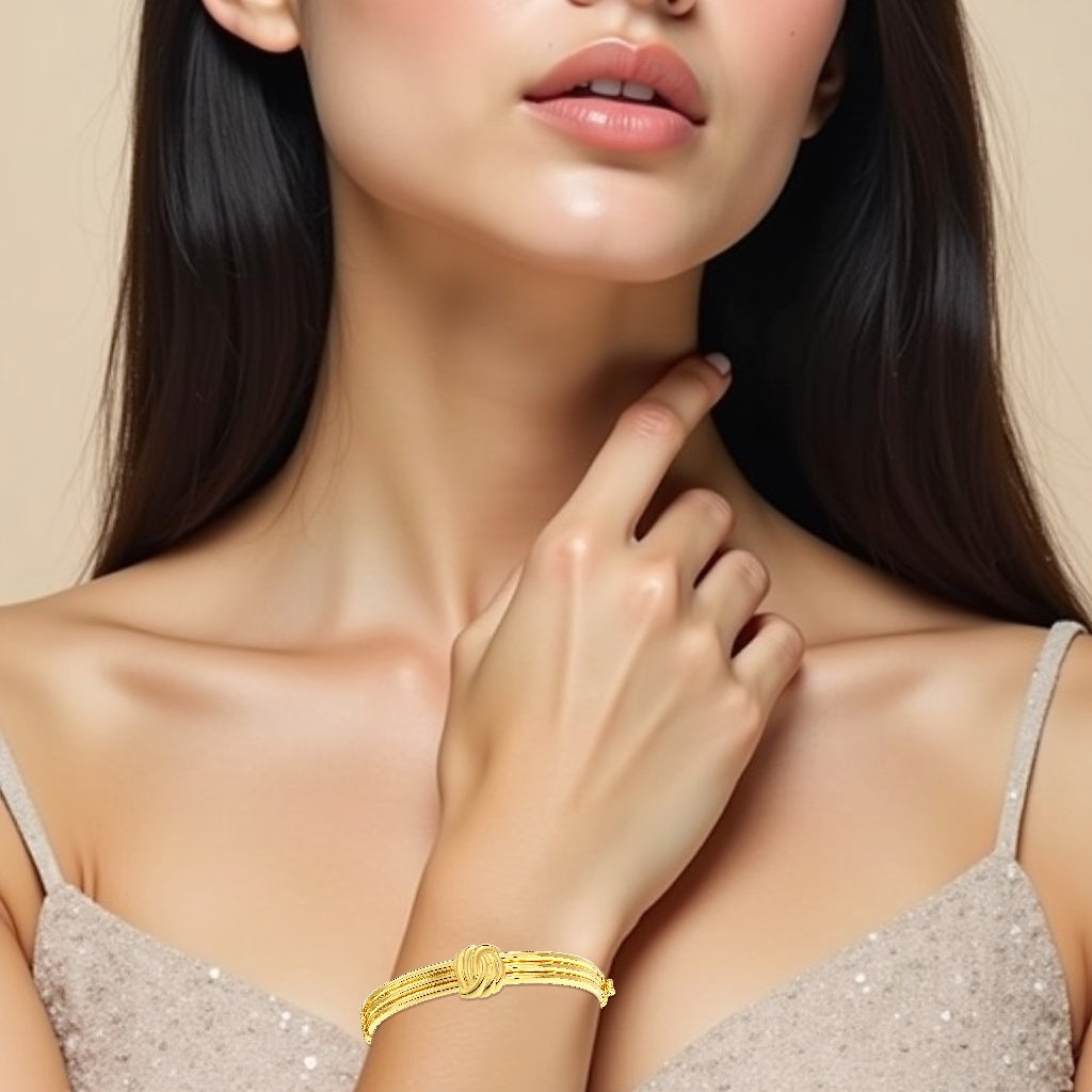 925 STERLING SILVER TWISTED GOLD BANGLE