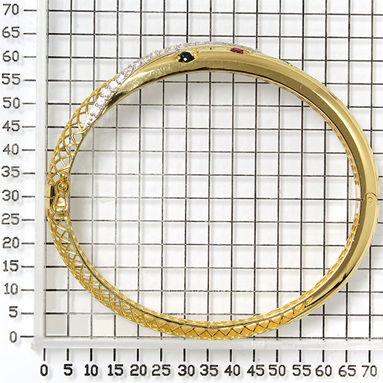 925 STERLING SILVER HINGED LE MESH BANGLE