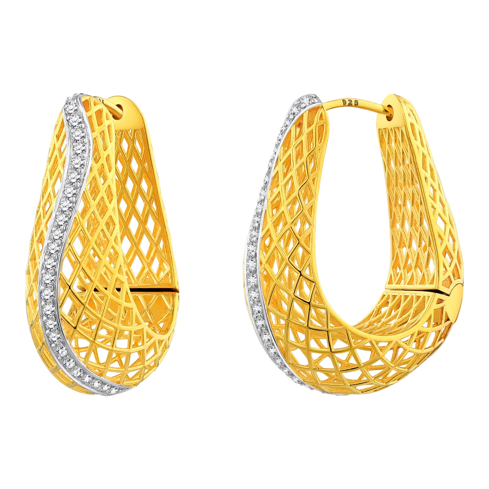 925 STERLING SILVER LE MESH EARRINGS