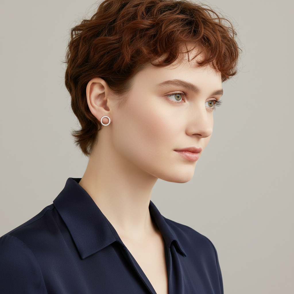 925 STERLING SILVER ROUND SHAPE EARRINGS