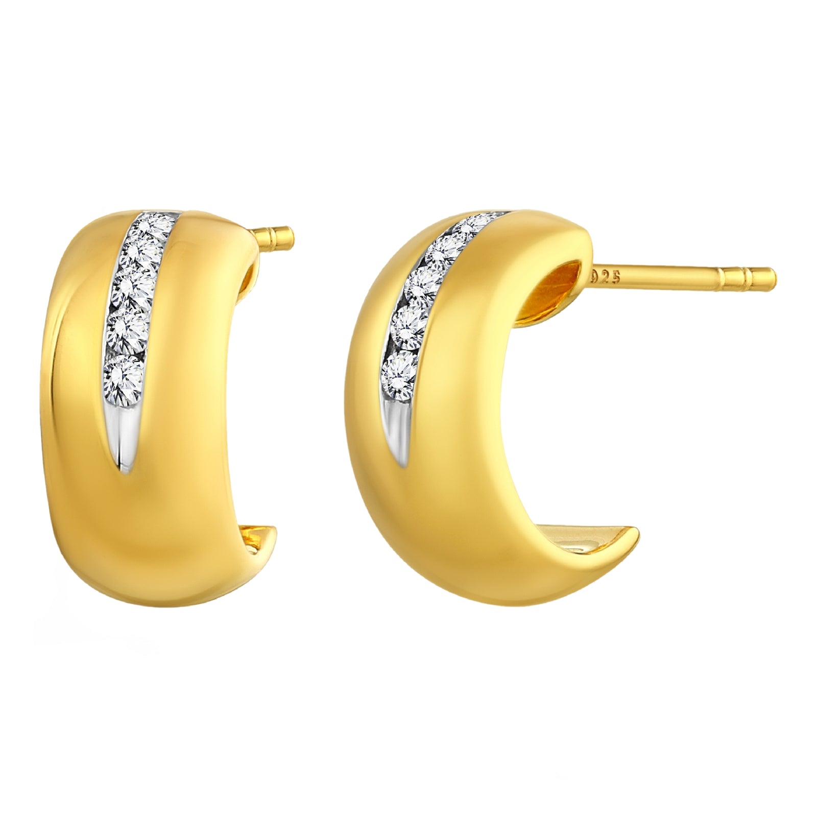 925 STERLING SILVER SMALL EARRINGS WITH CUBIC ZIRCONIA