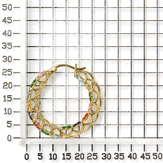 925 STERLING SILVER HOOP MULTICOLORED EARRINGS