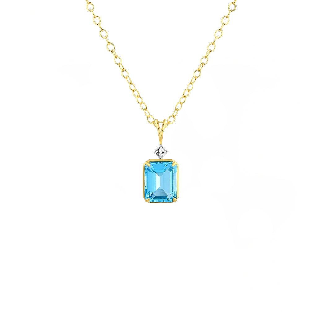 925 STERLING SILVER PENDANT WITH SWISS BLUE TOPAZ