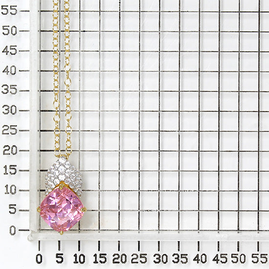 925 STERLING SILVER PENDANT WITH PINK CUBIC ZIRCONIA