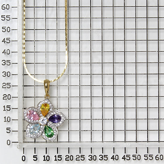 925 STERLING SILVER PENDANT WITH MULTICOLOR STONES