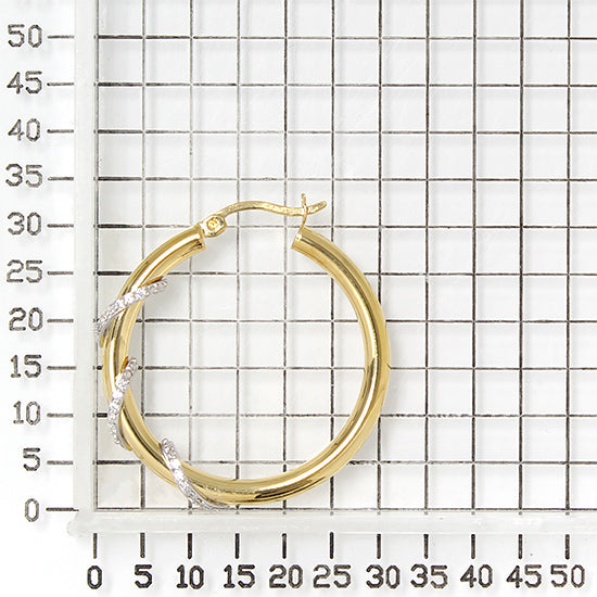 925 STERLING SILVER HOOP EARRINGS WITH CUBIC ZIRCONIA