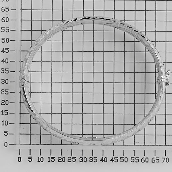 925 STERLING SILVER DIAMOND CUT TUBE HINGED BANGLE