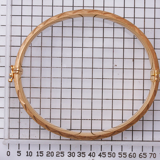 925 STERLING SILVER DIAMOND CUT TUBE HINGED BANGLE