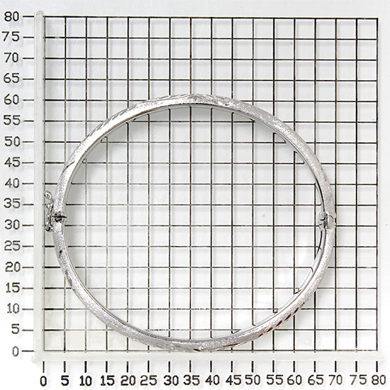 925 STERLING SILVER DIAMOND CUT TUBE HINGED BANGLE