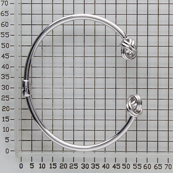 925 STERLING SILVER LOVE KNOT HINGED BANGLE