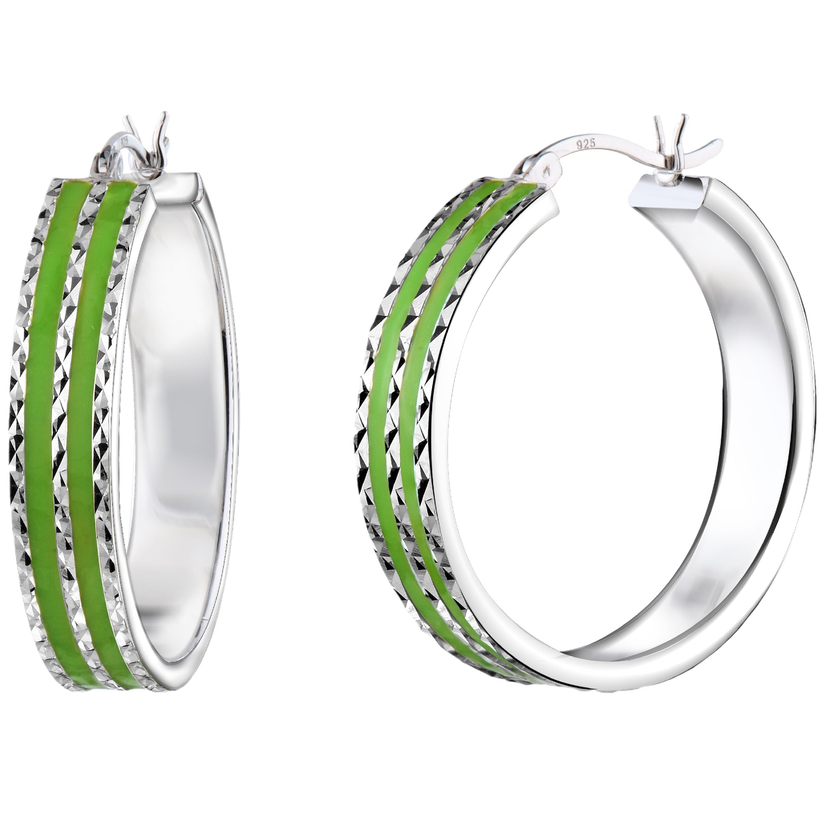 925 STERLING SILVER EARRINGS WITH ENAMEL