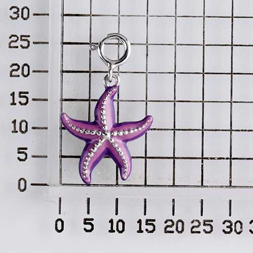 925 STERLING SILVER ENAMEL STARFISH CHARM F15313